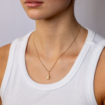Sterling Silver Gold Plated Elongated Yellow and White CZ Pendant