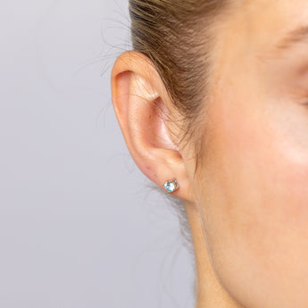 Sterling Silver Blue CZ Stud Earrings