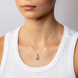 Sterling Silver Polished Heart Pendant with Rose Gold Accent