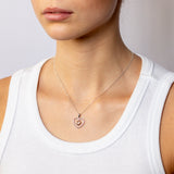 Sterling Silver Double Heart Pendant with Rose Gold Plated Inner Heart