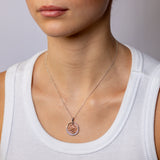 Sterling Silver CZ and Rose Gold Plated Allah Pendant