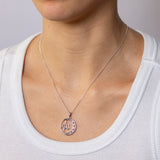 Sterling Silver CZ Crescent Moon Allah Pendant
