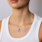 Sterling Silver CZ 'Mum' Heart Pendant