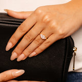 Sterling Silver Gold Plated Emerald and Trillion Cut Cubic Zirconia Ring