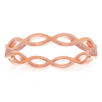 Sterling Silver Rose Gold Plated Fancy Ring