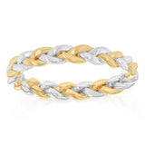 Sterling Silver Two Tone Braided Ring