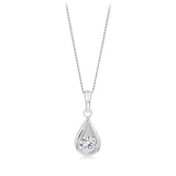Sterling Silver Cubic Zirconia Teardrop Pendant