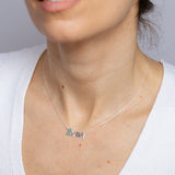 Personalised Sterling Silver Name Pendant with Cubic Zirconia on 40cm Chain - May