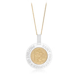 St Christopher Two Tone Pendant in Sterling Silver