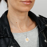 St Christopher Two Tone Pendant in Sterling Silver