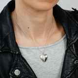 20mm Heart and Cross Locket Pendant in Sterling Silver