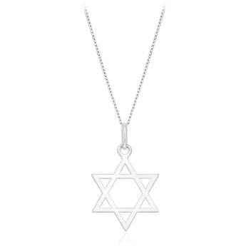 Sterling Silver Rhodium Plated Star of David Pendant