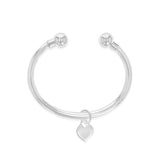 Sterling Silver Heart Torque Baby Bangle