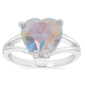Sterling Silver Cubic Zirconia Heart Ring