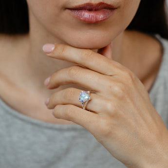 Sterling Silver Cubic Zirconia Heart Ring