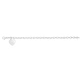 Engravable Heart Belcher 19cm Bracelet in Sterling Silver
