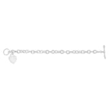 Engravable Heart Oval Belcher 19cm Bracelet in Sterling Silver