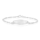 Engravable Baby ID Figaro 15cm Bracelet in Sterling Silver