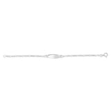 Engravable Baby ID Figaro 15cm Bracelet in Sterling Silver