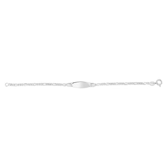 Engravable Baby ID Figaro 15cm Bracelet in Sterling Silver