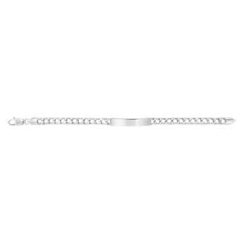 Engravable Square ID Square Curb 20cm Bracelet in Sterling Silver