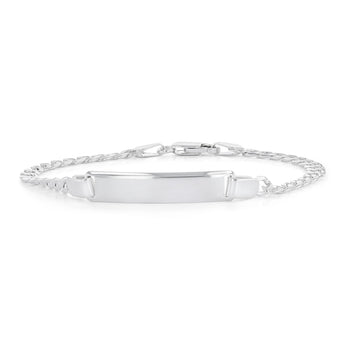 Engravable ID Flat Curb 17cm Bracelet in Sterling Silver