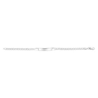 Engravable ID Flat Curb 17cm Bracelet in Sterling Silver
