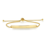 Engravable ID Polished Bolo Bracelet in Gold Plated Sterling Silver