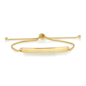Engravable ID Polished Bolo Bracelet in Gold Plated Sterling Silver