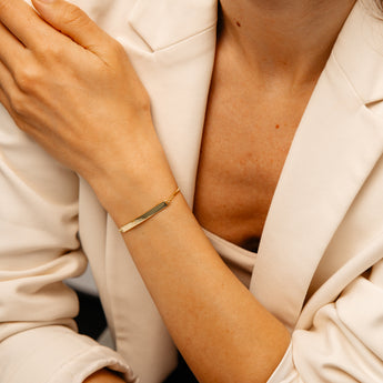 Engravable ID Polished Bolo Bracelet in Gold Plated Sterling Silver