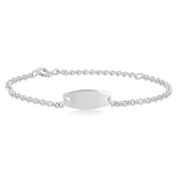 Engravable ID Adjustable 17cm Belcher Bracelet in Sterling Silver