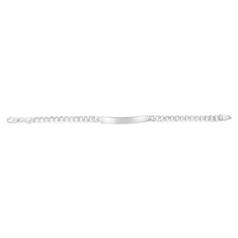 Engravable ID Flat Curb 19cm Bracelet in Sterling Silver