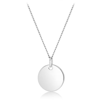 Engravable 12mm Disc Pendant in Sterling Silver
