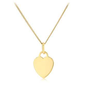 Engravable Heart Pendant in Gold Plated Sterling Silver