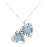 Engravable 20mm Heart Floral Locket Pendant in Sterling Silver