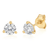 Sterling Silver Gold Plated Cubic Zirconia 5mm Stud Earrings