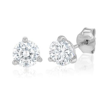 Sterling Silver Cubic Zirconia 6mm Stud Earrings