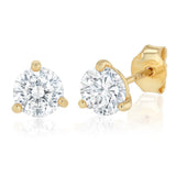 Sterling Silver Gold Plated Cubic Zirconia 6mm Stud Earrings