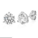 Sterling Silver Cubic Zirconia 8mm Stud Earrings