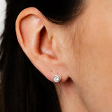 Sterling Silver Cubic Zirconia 4mm Bezel Set Stud Earring