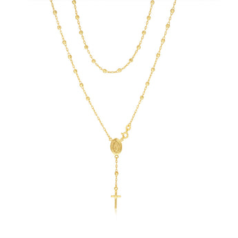 Sterling Silver Miraculous Medal and Cross Rosary
