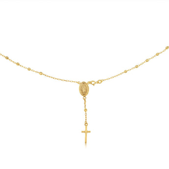 Sterling Silver Miraculous Medal and Cross Rosary