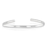 Sterling Silver 4mm Plain Flat Cuff Bangle