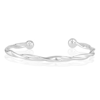 Sterling Silver Twist Torque Bangle