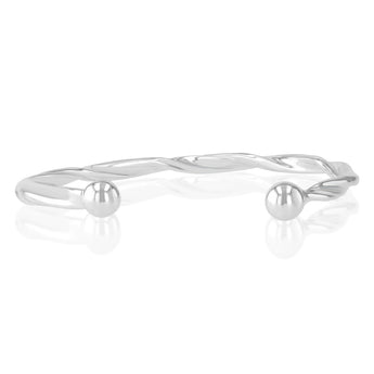 Sterling Silver Twist Torque Bangle