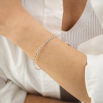 Sterling Silver Wave Twist Bangle
