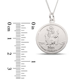 Personalised Engravable St. Christopher Necklace on 40ch Chain in Sterling Silver