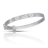 Personalised Engravable Unicorn Patterned Baby Bangle in Sterling Silver