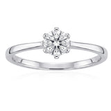 Sterling Silver Cubic Zirconia Claw Ring