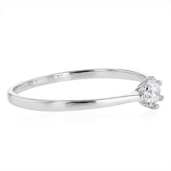 Sterling Silver Cubic Zirconia Claw Ring